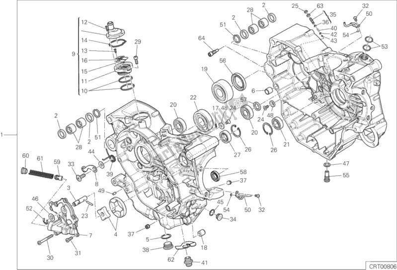 Alle onderdelen voor de 09a - Paar Halve Carters van de Ducati Hypermotard 950 2020